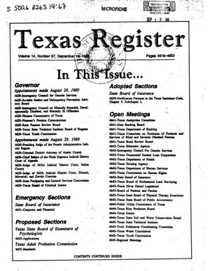 Texas Register, Volume 14, Number 67, Pages 4619-4653, September 12, 1989
