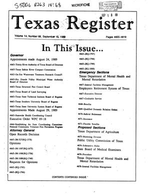 Texas Register, Volume 14, Number 68, Pages 4655-4819, September 15, 1989