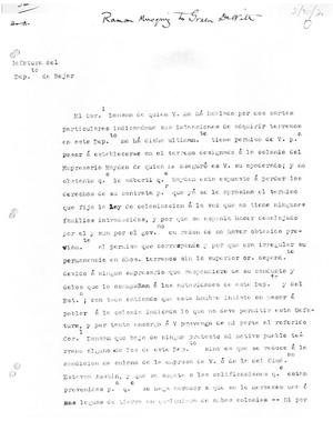 [Transcript of letter from [Ramon Musquiz] to Green DeWitt, March 20, 1830]