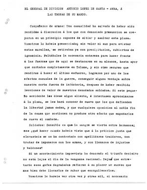 [Transcript of announcement from Antonio López de Santa Anna to his troops, March 4, 1832]