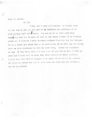 Primary view of object titled '[Transcript of letter from [James F. Perry] to H. Austin, no date]'.