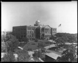 [Administration Building and flagpole at Texas Woman's University]