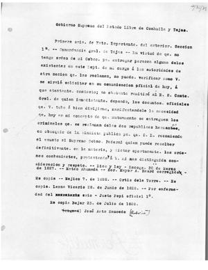 [Transcript of Letter from José Antonio Saucedo, Marc h 30, 1828]
