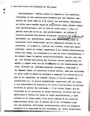 [Transcript of Letter from Encarnacion Chirino, Juan Mora, Antonio Minchaca, Charles S. Taylor, and Augustus Hotchkiss to the Mayor of Austin, July 28, 1832]