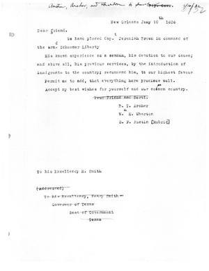 [Transcript of Letter from Stephen F. Austin, Branch T. Archer, and William H. Wharton to Henry Smith, January 10, 1836]