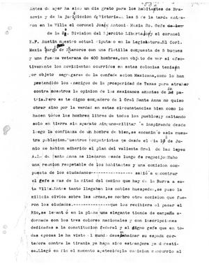 [Transcript of Letter Concerning the Colony of Brazoria]