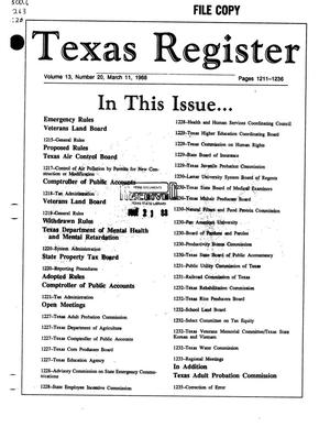 Texas Register, Volume 13, Number 20, Pages 1211-1236, March 11, 1988
