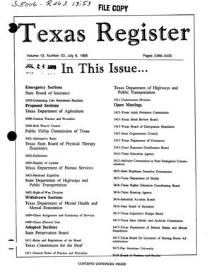 Texas Register, Volume 13, Number 53, Pages 3389-3433, July 8, 1988