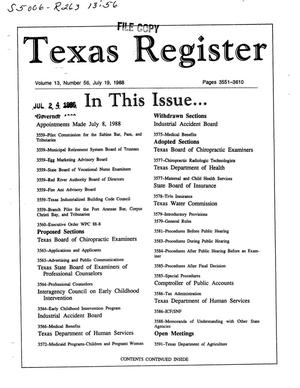 Texas Register, Volume 13, Number 56, Pages 3551-3610, July 19, 1988