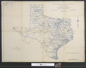 Primary view of object titled 'Texas railroad map.'.