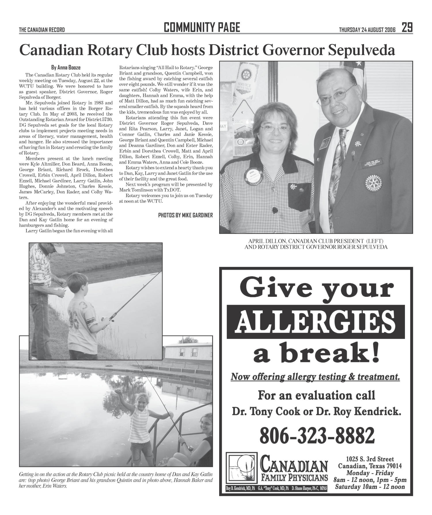 The Canadian Record (Canadian, Tex.), Vol. 116, No. 34, Ed. 1 Thursday, August 24, 2006
                                                
                                                    [Sequence #]: 29 of 44
                                                