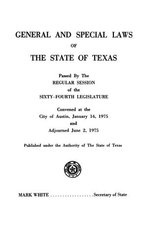 Primary view of object titled 'General and Special Laws of The State of Texas Passed By The Regular Session of the Sixty-Fourth Legislature, Volume 2'.