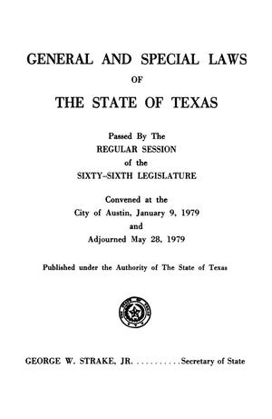 Primary view of object titled 'General and Special Laws of The State of Texas Passed By The Regular Session of the Sixty-Sixth Legislature, Volume 2'.