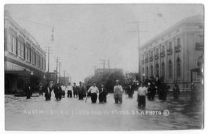 Primary view of object titled '[Postcard of a Flooded Street in Port Arthur, Texas, August 1915]'.