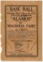 Primary view of [Advertisement of a baseball game, Alamos versus Magnolia Park]