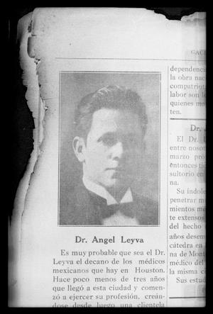 [Newspaper clipping about Dr. Angel Leyva]