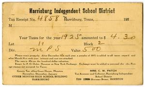 Primary view of object titled '[Property tax receipt for Nicholas Negreta from Harrisburg Independent School District]'.
