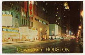 Primary view of object titled '[Postcard of "Downtown" Houston]'.