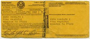 [Voter Registration card for Rudolph C. Vara, 1978]