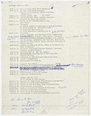 [Schedule for the 1966 National LULAC convention]