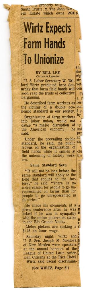 [Wirtz expects farm hands to unionize, part one]