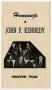 Pamphlet: Homenaje a John F. Kennedy