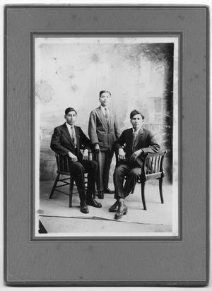 [Photograph of three men as a gift for Juan C. Yllescas]