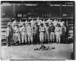 [Photograph of  the Aztecas Club baseball team]