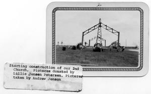 Primary view of object titled '[Danevang Lutheran Church Under Construction]'.