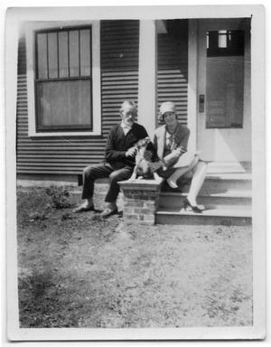 [Young Woman and Elderly Man with Dog]