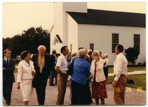 [People Gathered Outside at 90th Anniversary Celebration, Danevang Lutheran Church]