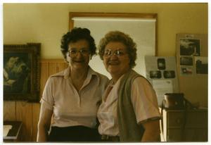 [Two Women on the Planning Commitee for the Danevang Lutheran Church Homecoming Celebration Posed for a Photograph]