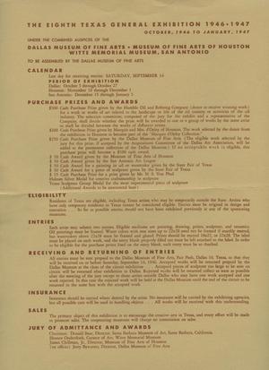 The Eighth Texas General Exhibition 1946-1947 [Entry Rules]