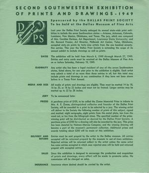Second Southwestern Exhibition of Prints and Drawings - 1949 [Entry Rules]