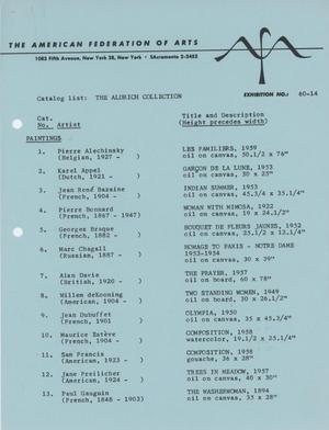 Catalog List: The Aldrich Collection