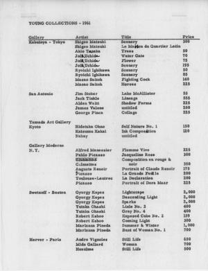 Young Collections-1961 [Checklist]