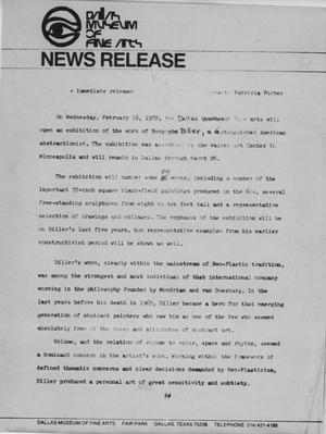 News Release [Burgoyne Diller, February 16–March 26, 1972]