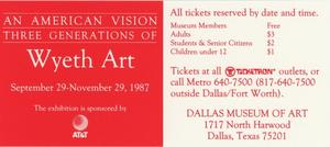 An American Vision: Three Generations of Wyeth Art [Flyer]