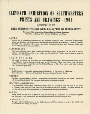 Eleventh Exhibition of Southwestern Prints and Drawings - 1961  [Fact Sheet]
