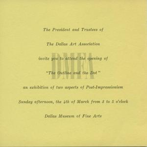 [Invitation  to the opening of "The Outline and the Dot"]
