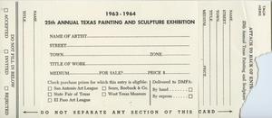 25th Annual Texas Painting and Sculpture Exhibition [Entry Form]