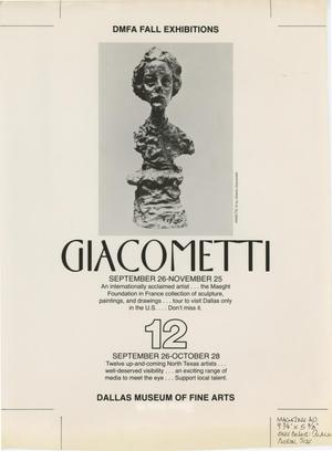 [Advertising Mock-Up for Giacometti exhibition]