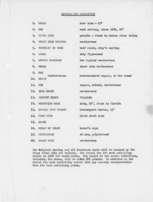 Circulating Exhibition [Early American Folk Sculpture checklist]