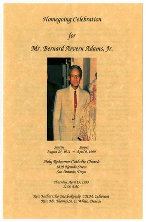 [Funeral Program for Bernard Arvern Adams, Jr., April 15, 1999]