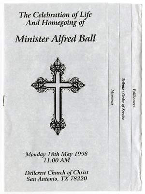 Primary view of object titled '[Funeral Program for Alfred Ball, May 18, 1998]'.