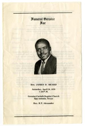 Primary view of [Funeral Program for James D. Beard, April 28, 1979]
