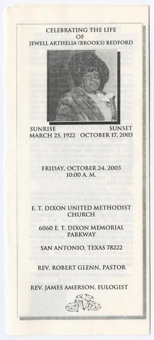 [Funeral Program for Jewell Arthelia Bedford, October 24, 2003]
