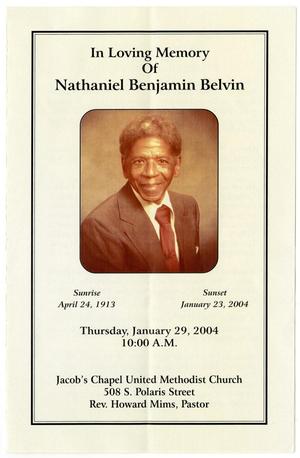 [Funeral Program for Nathaniel Benjamin Belvin, January 29, 2004]