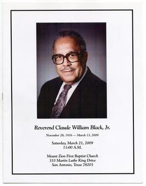 [Funeral Program for Claude William Black, Jr., March 21, 2009]