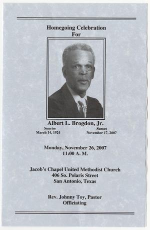[Funeral Program for Albert L. Brogdon, Jr., November 26, 2007]